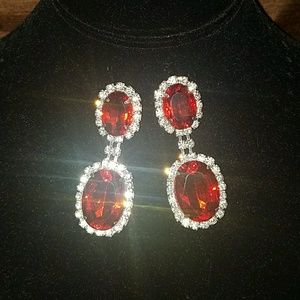 Red and Crystal Accent Fashion Jewelry Set